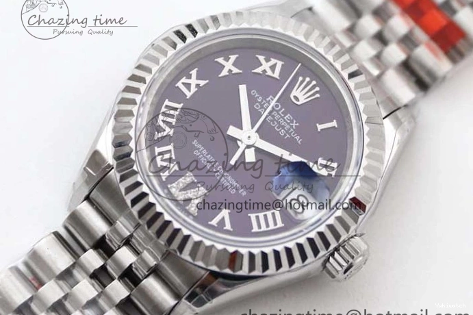 SS Bracelet 904L Dial Steel Best Roman Edition President NH05 TWF on Markers Purple DateJust 28 1:1 Lady 0331